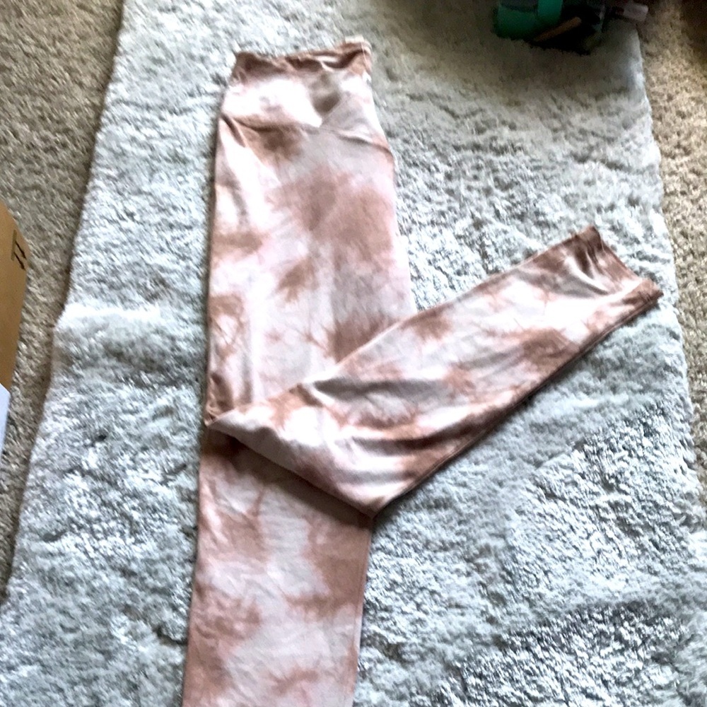 PINK ACTIVE CROSSOVER YOGA PANTS LEGGINGS - Picture 5 of 10